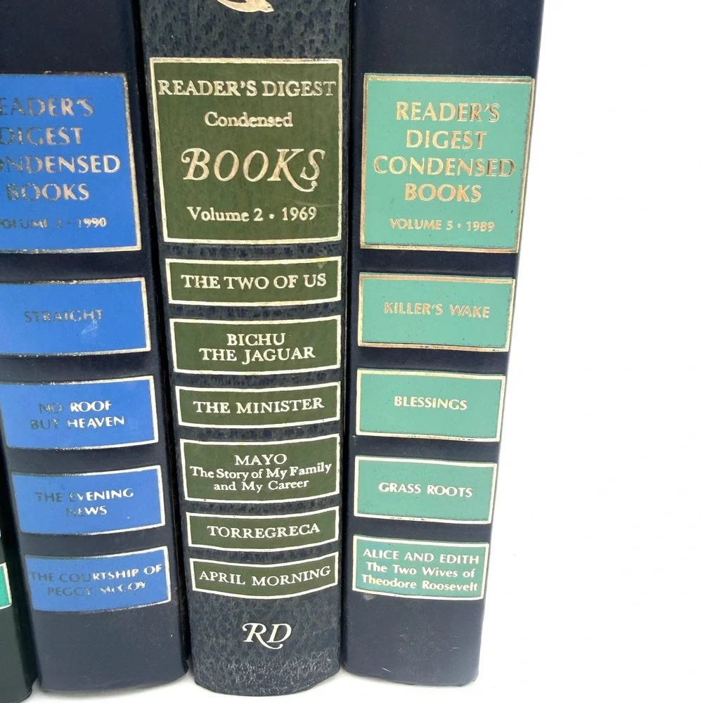 Reader's Digest Condensed Books Set of 4 Blue Green 1969-1990